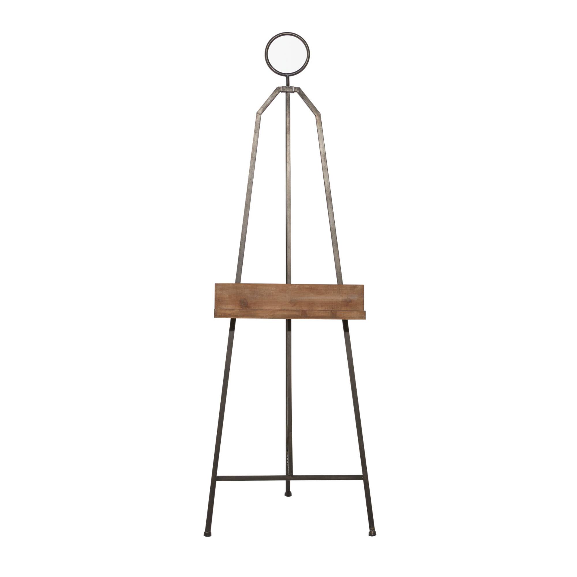 Black Iron Industrial Easel, 52" x 16" x 18"